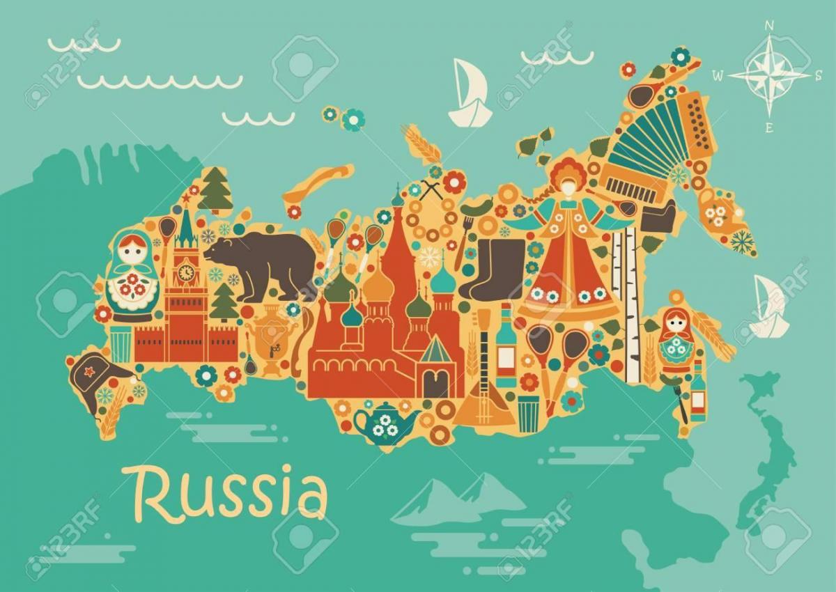 Carte des attractions touristiques de la Russie