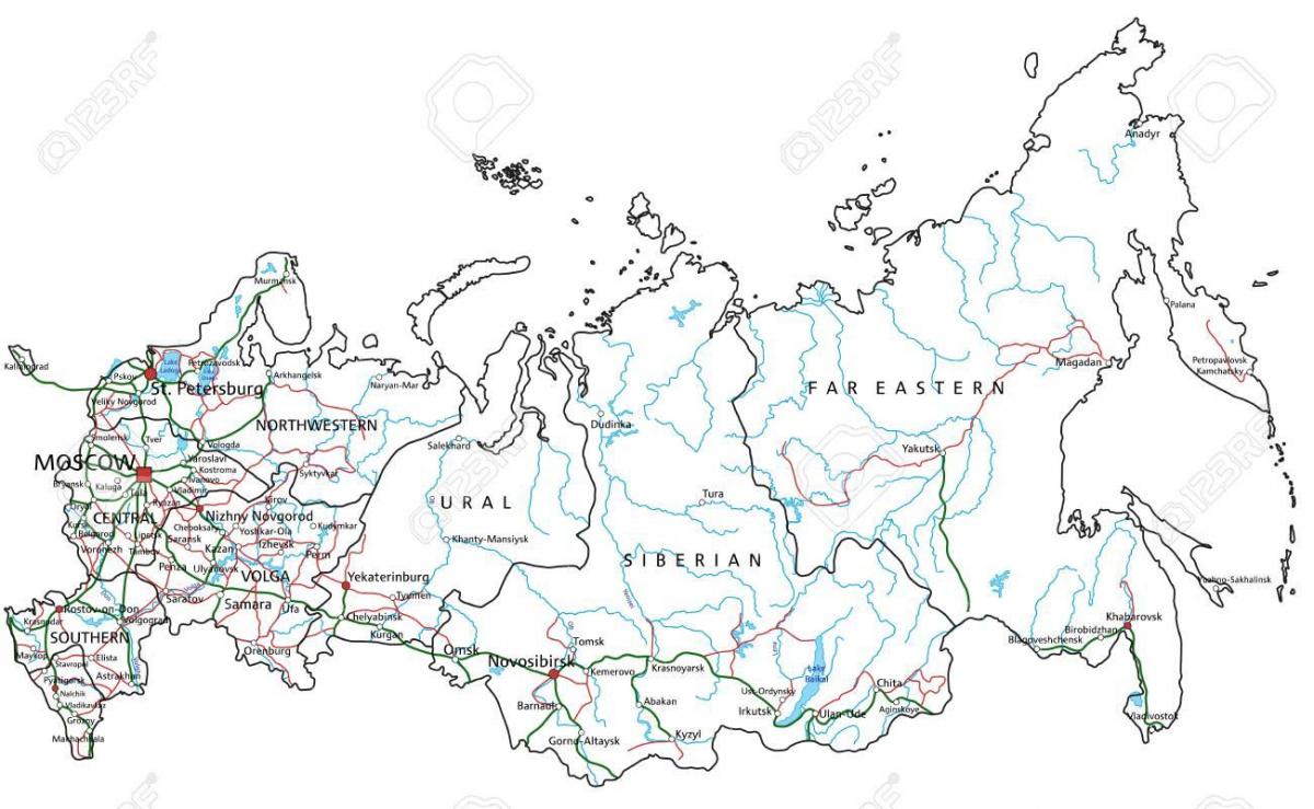 Carte des autoroutes de Russie